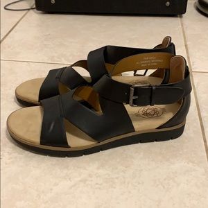 Black ankle wrap sandals